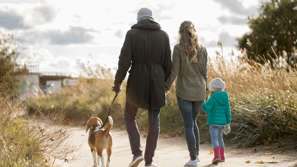 Patient walking with family after proper pain management