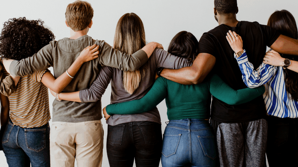 People gathering together for international overdose awareness day