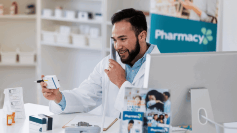 Pharmacist discussing switching to Mounjaro from compounded tirzepatide with a patient