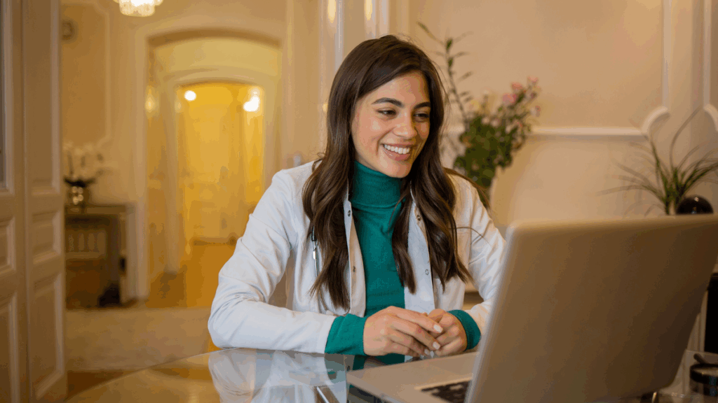 Patient using QuickMD to start buprenorphine treatment from the privacy of her home