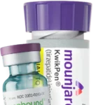 Mounjaro KwikPen tirzepatide injection autoinjector pen and Zepbound vial for weight management treatment