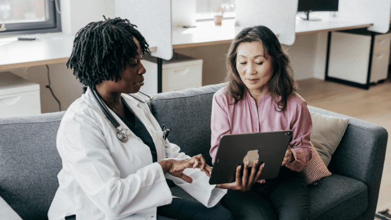 Doctor explaining the Ozempic price to a female patient