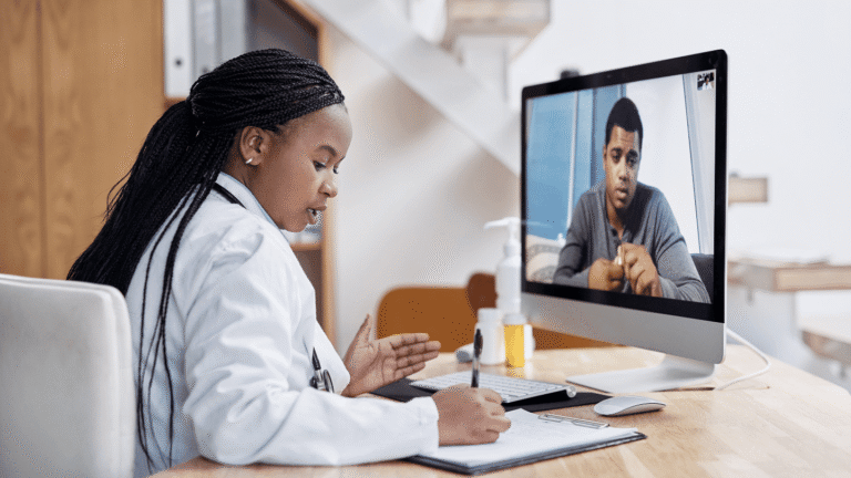 QuickMD doctor writing a Suboxone prescription online for a patient through TeleMAT services