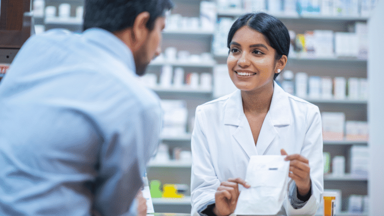Pharmacist explaining what compounded Tirzepatide is