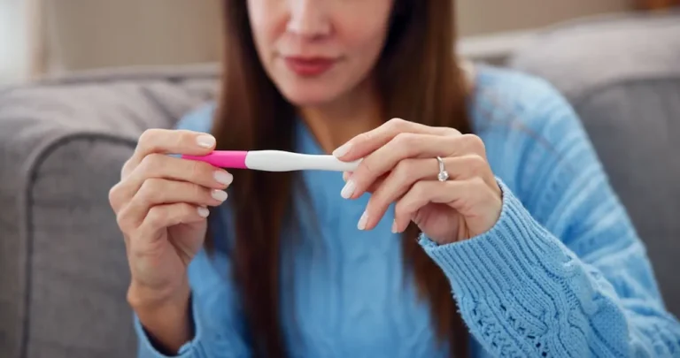 woman-holding-at-home-menopause-test-examing-it