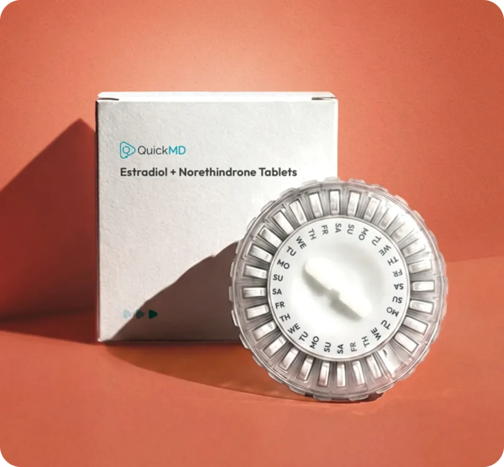 QuickMD Estradiol and norethindrone mobile medication prescription