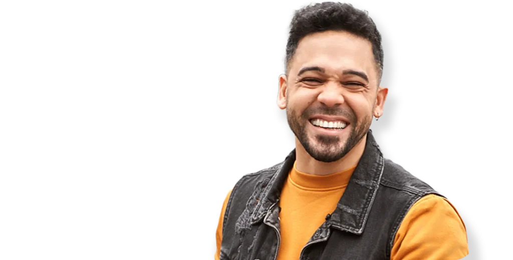 Smiling man after GLP-1 weight loss treatment with QuickMD