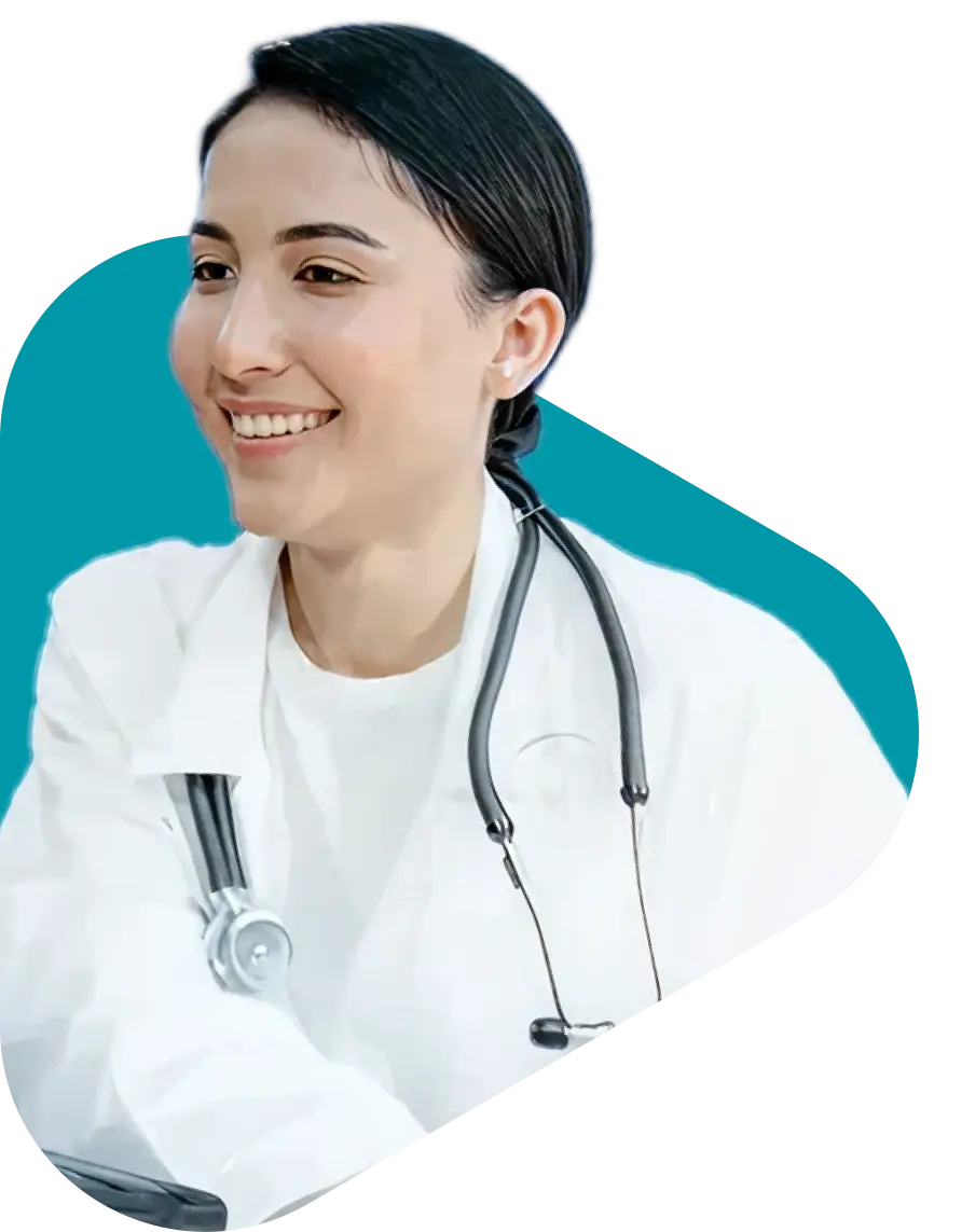 doctor with stethoscope around her neck