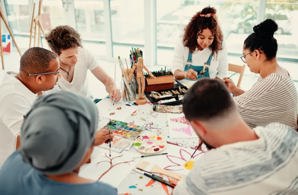 people-gathered-doing-crafts-as-a-hobby