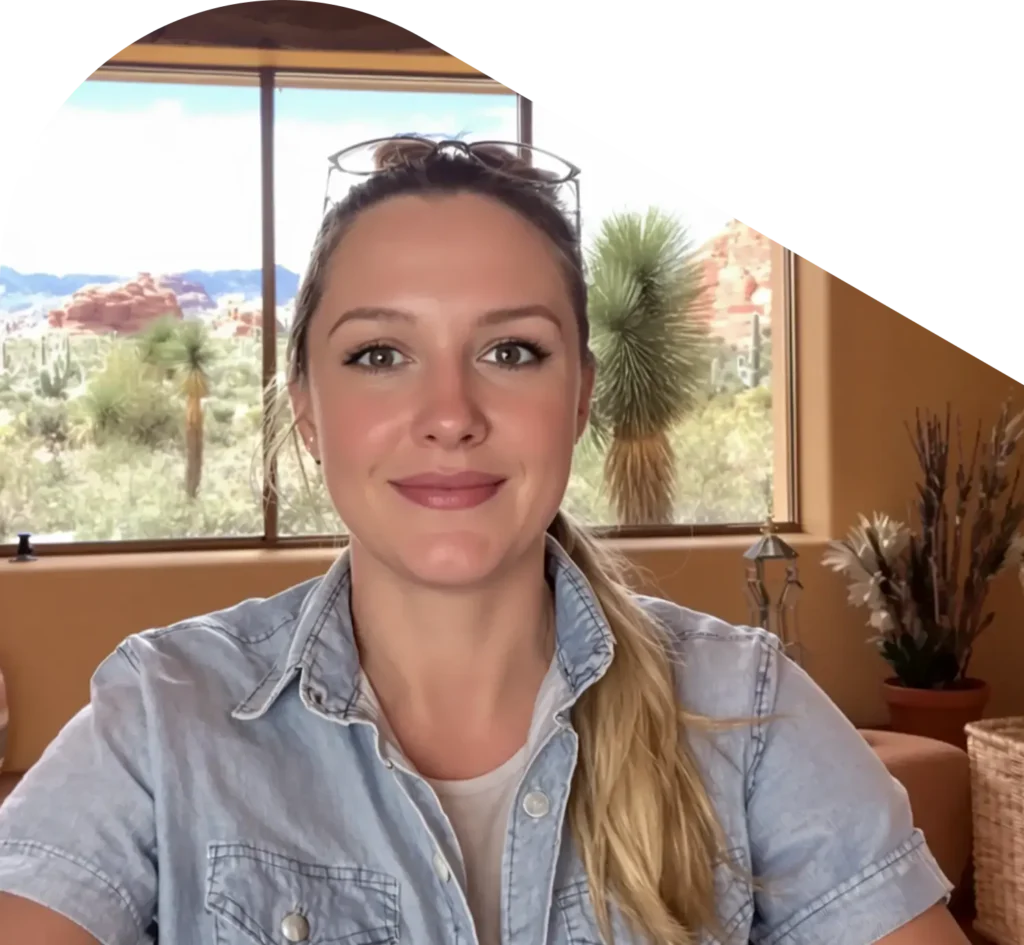 Woman located in the desert on a QuickMD telehealth call