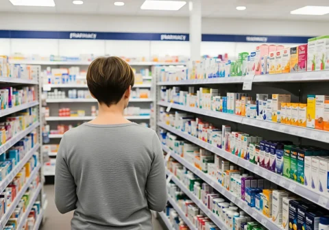 woman-browsing-a-medicine-aisle-in-a-pharmacy